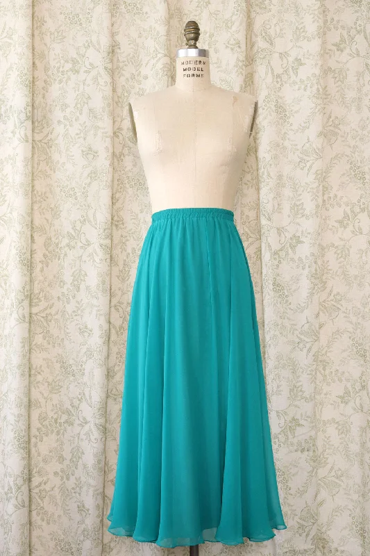 Airy Teal Chiffon Skirt L/XL chiffon skirt lightweight