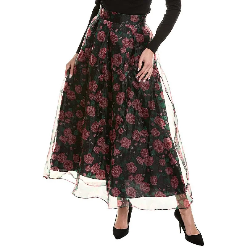 Gracia Womens Organza Long Maxi Skirt cashmere skirt plush