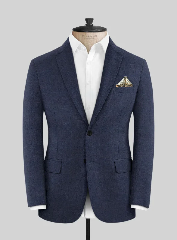 Caccioppoli Sun Dream Brinco Blue Wool Silk Jacket Appliqued Jacket Beaded Jacket Sequined Jacket