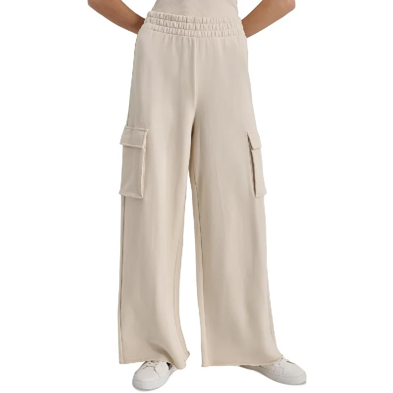 DKNY Womens Pocket Cotton Cargo Pants Casual Wide Pants