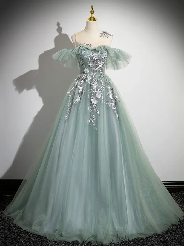 Cute Tulle Lace A-Line Off Shoulder Evening Gown Formal Party Dress, DP2483 Tunics Practical easy-care Cute Tulle Lace A-Line Off Shoulder Evening Gown Formal Party Dress, DP2483 Tunics Practical easy-care
