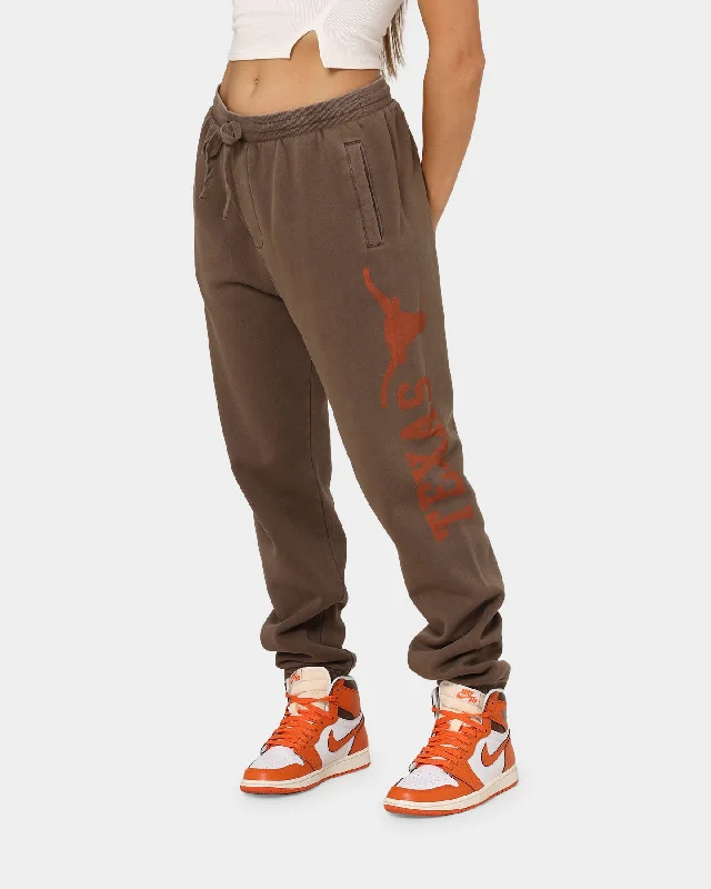 National Collegiate Athletic ASSC Texas Longhorns Vintage Baggy Track Pants Washed Chocolate Soft Sweatpants Style