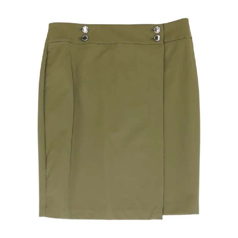 Green Solid Midi Skirt seamless skirt comfort