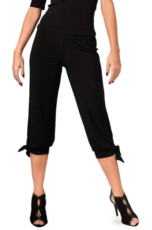 Capri Pants With Adjustable Cuffs Classic Straight Pants