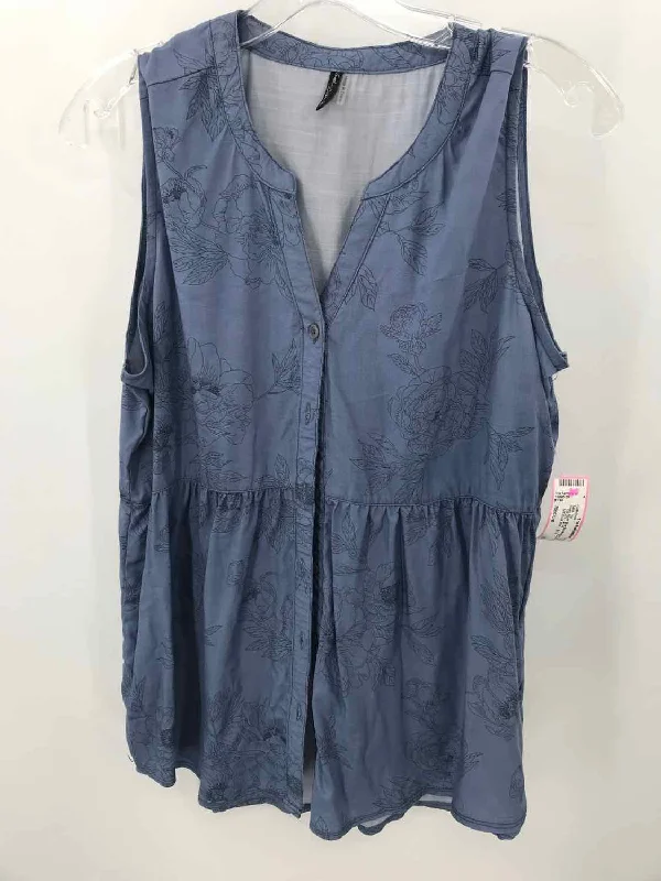 Pre-Owned North River Blue Size Medium Tank Top graphic tank top