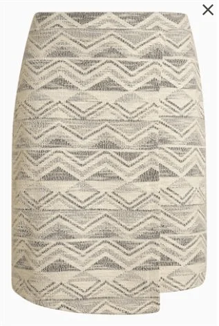 Next Monochrome Jacquard Womens Skirt chiffon skirt flowing