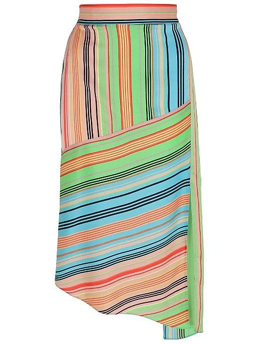 George Womens Contrast Stripe Asymmetrical Midi Skirt asymmetrical skirt cut
