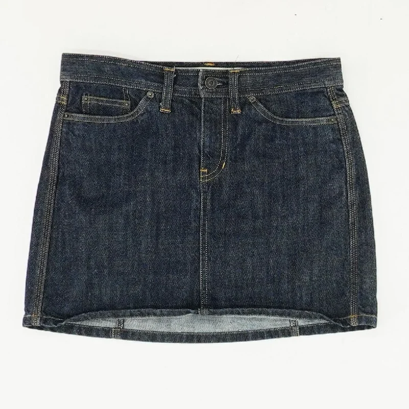 Navy Solid Mini Skirt corduroy skirt textured