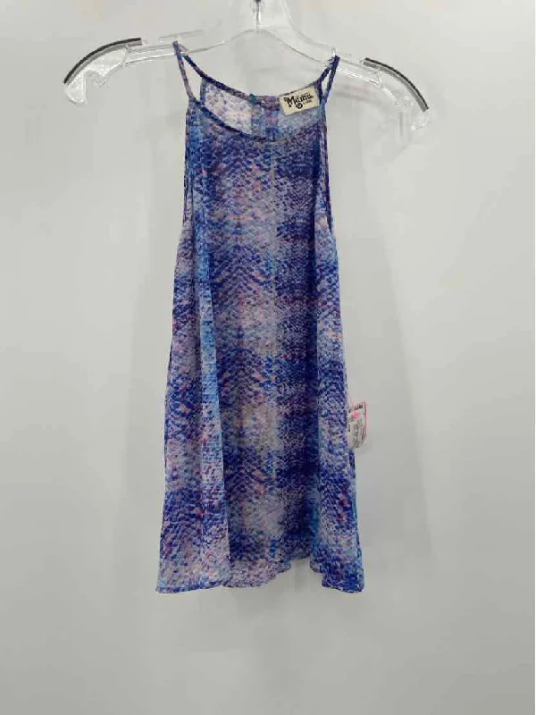 Pre-Owned Show Me Your Mumu Blue Size Large Printed Tank Top sequin tank top