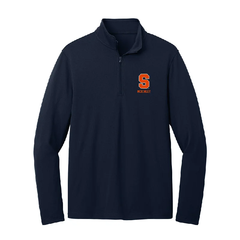 Syracuse - NCAA Women's Rowing : Ella Mckinley - Lightweight Quarter Zip Jacket A-Line Jacket Boat Neck Shawl Collar