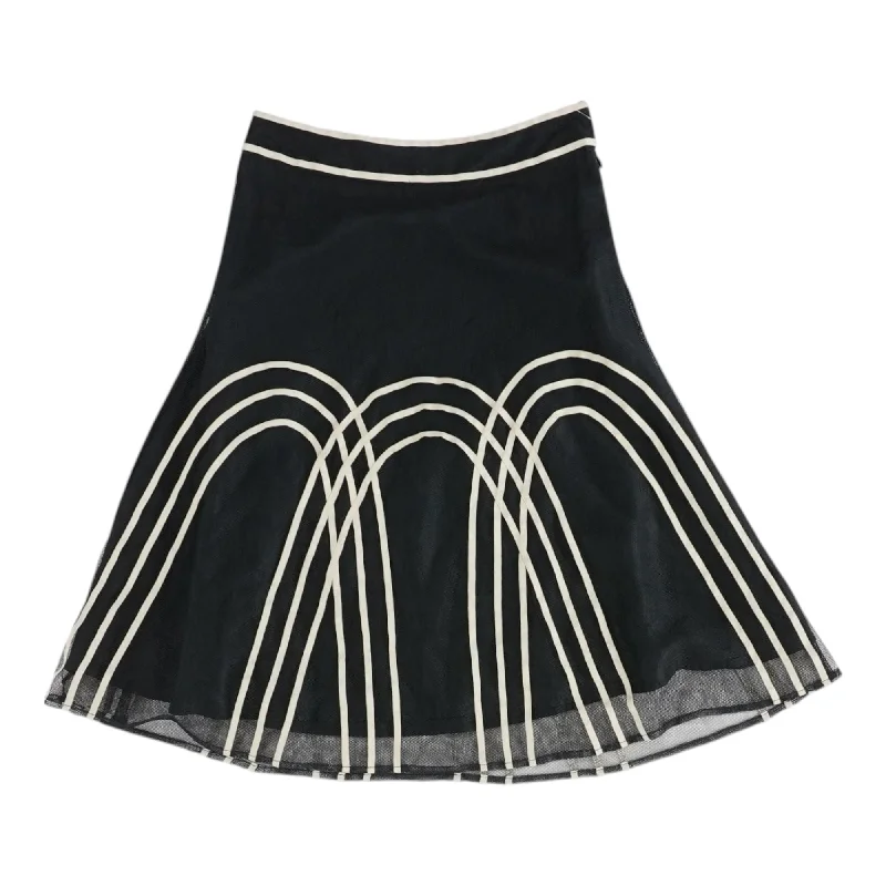 Black Misc Midi Skirt wool skirt sturdy