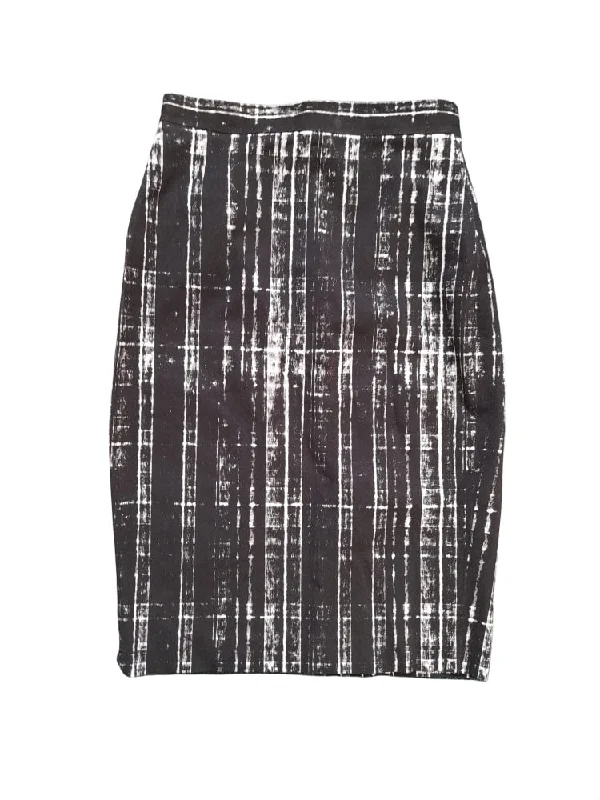 Banana Republic Black Patterned Womens Skirt linen skirt light