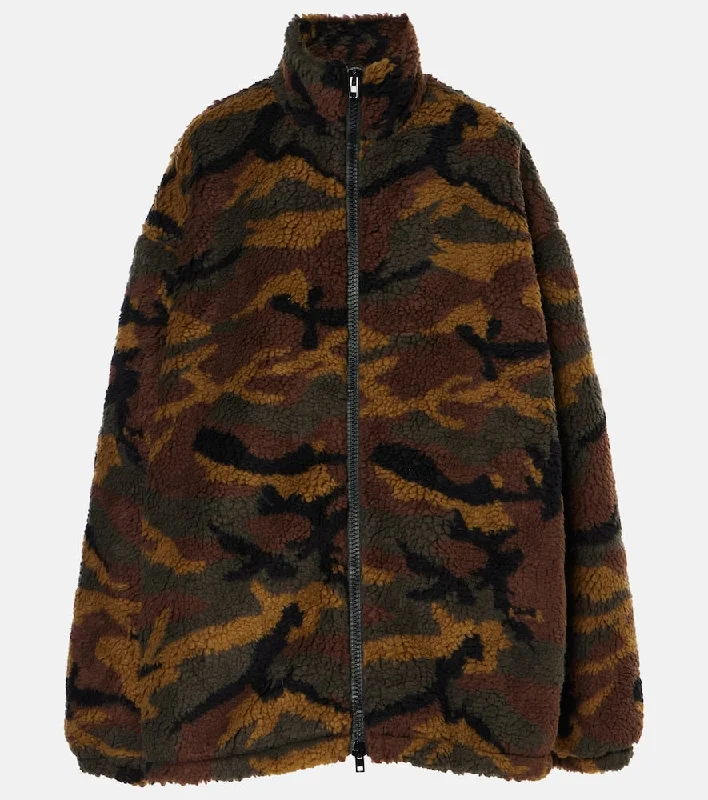 Vetements Camo fleece jacket Faux Fur Fabric Real Fur Fabric Shearling Fabric