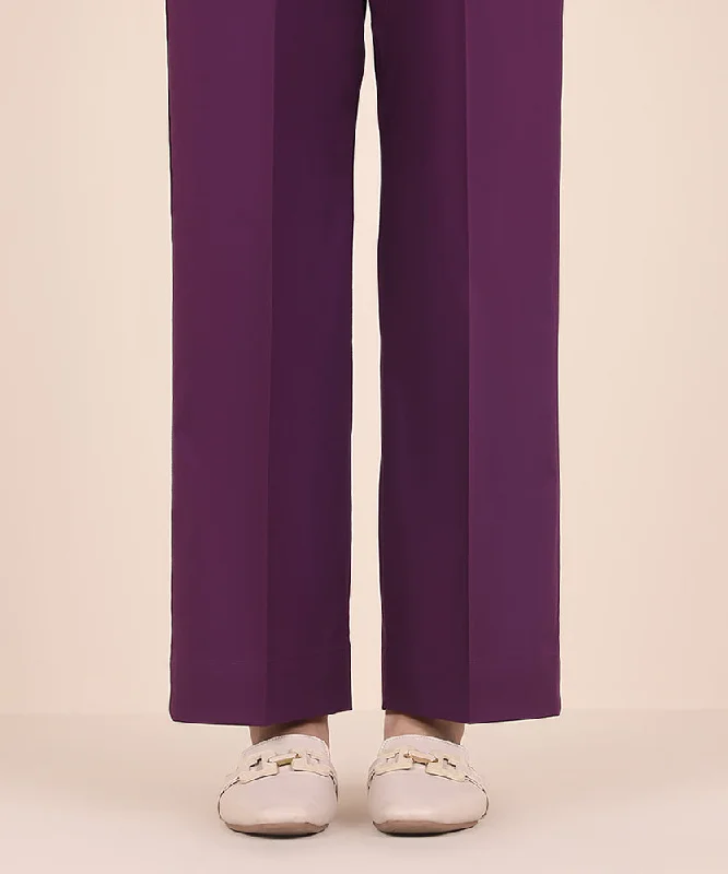 Solid Cambric Straight Pants Comfortable Fleece Pants