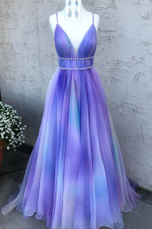 A Line Ombre Long V Neck Chiffon Prom Dress, Evening Party Dress OK1408 Tunics Leisure comfortable A Line Ombre Long V Neck Chiffon Prom Dress, Evening Party Dress OK1408 Tunics Leisure comfortable