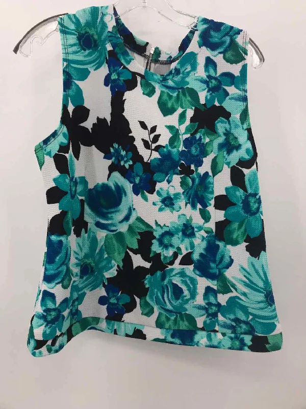 Pre-Owned Jules & Leopold Blue Size Large Floral Tank Top comfortable tank top