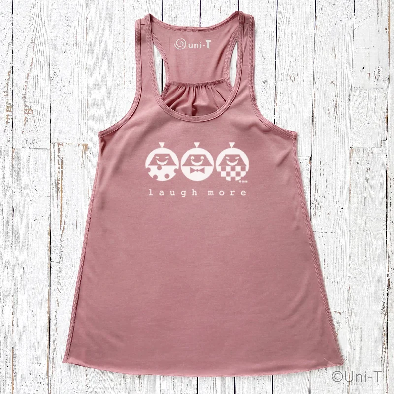 Laugh More, Flowy Tank Top cotton tank top