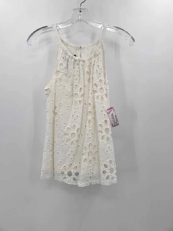 Pre-Owned INC White Size 4 Eyelet Tank Top activewear tank top