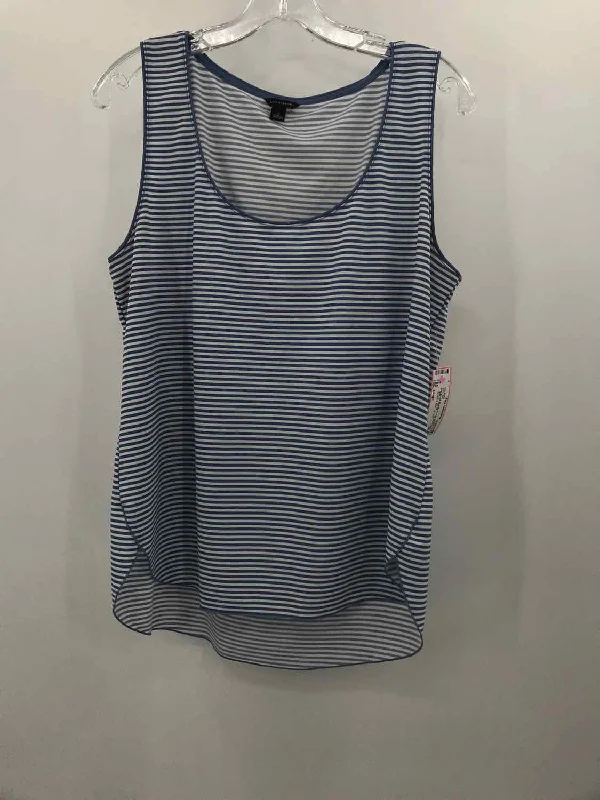 Pre-Owned Ann Taylor Blue Size Large Stripe Tank Top cute tank top
