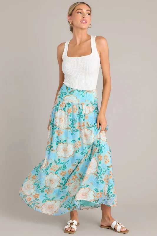 MINKPINK Evelyn Light Blue Maxi Skirt corduroy skirt durable