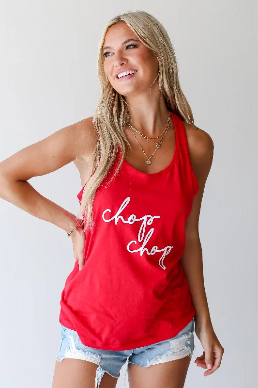 Red Chop Chop Tank open back tank