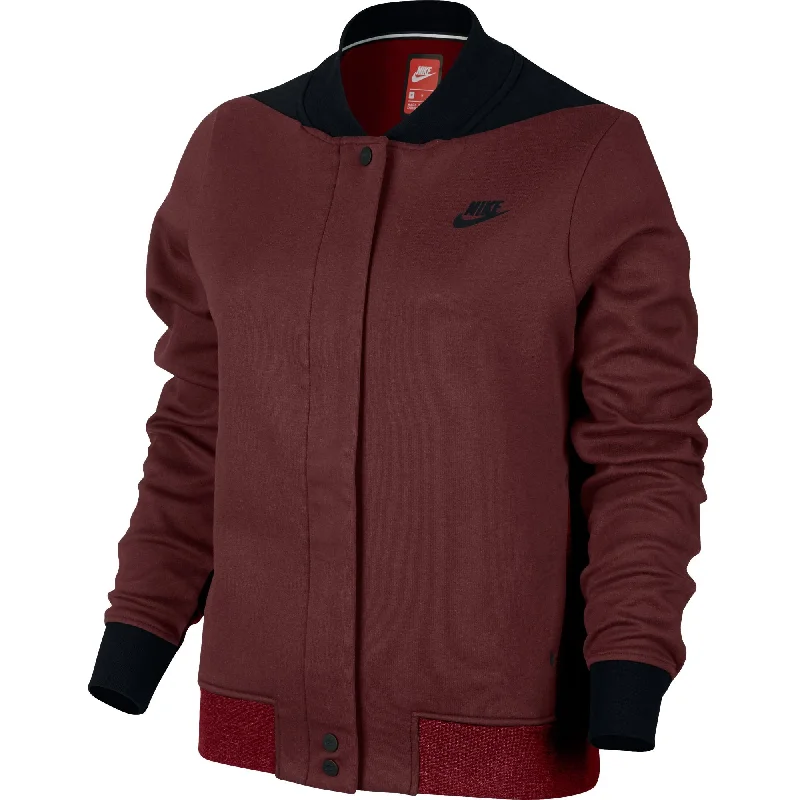 Nike Tech Fleece Destroyer Women's Jacket Burgundy Mesh Jacket Canvas Jacket Denim Jacket