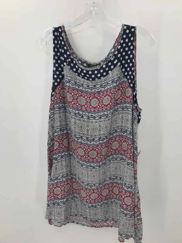 Pre-Owned Ling Style Grey Size XL Tunic Tank Top solid color tank