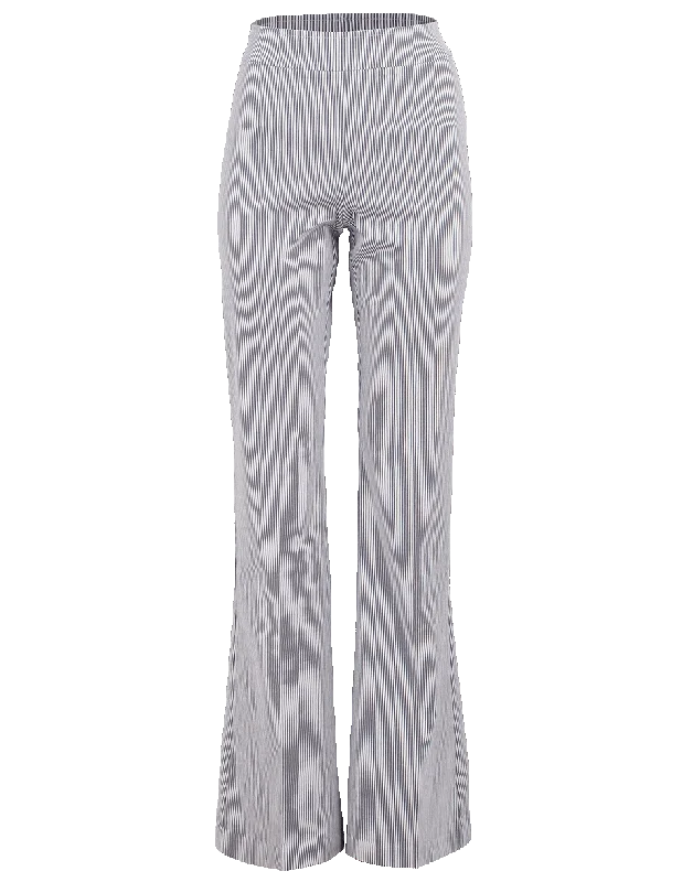 Stripe Seersucker Flare Pant Comfortable Denim Leggings