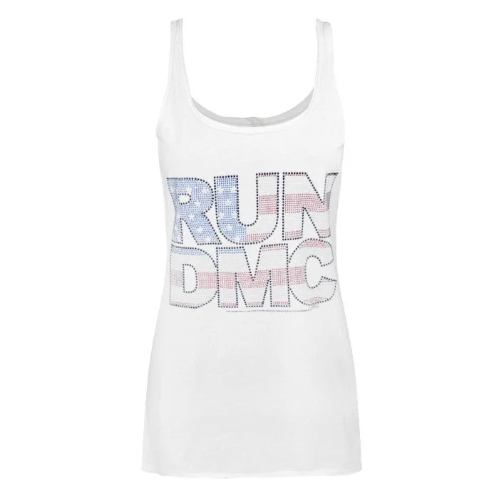 Amplified Womens/Ladies Run DMC USA Diamante Tank Tops lace tank top