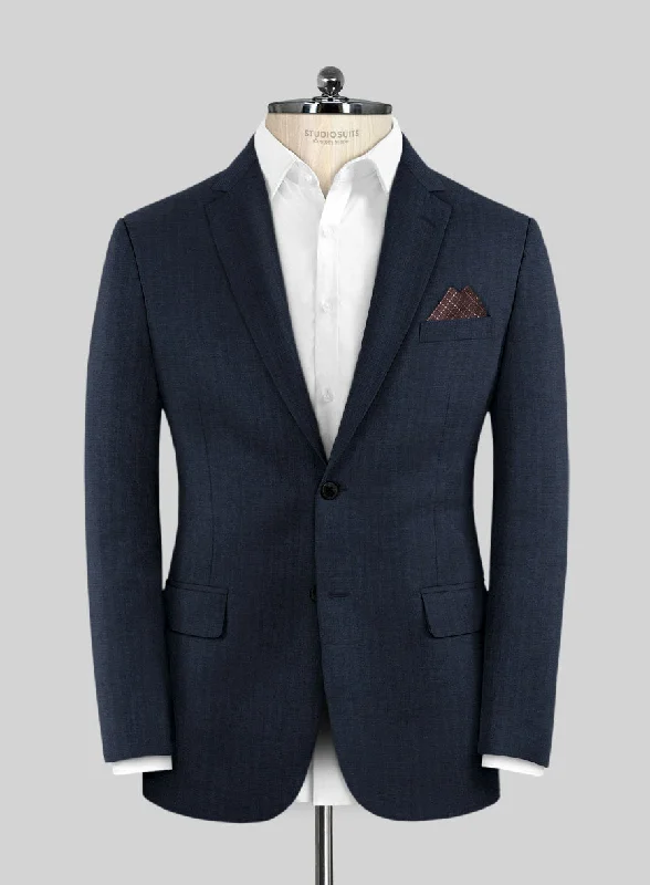 Caccioppoli Sun Dream Kiki Blue Wool Silk Jacket Embroidered Jacket Appliqued Jacket Beaded Jacket