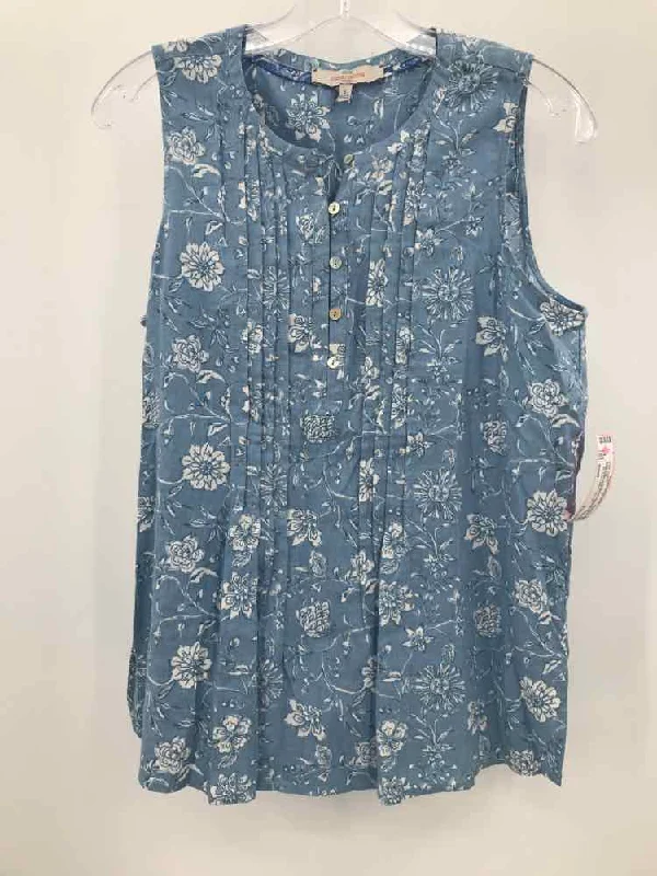 Pre-Owned Casa Cabana Blue Size Small Floral Tank Top basic tank top