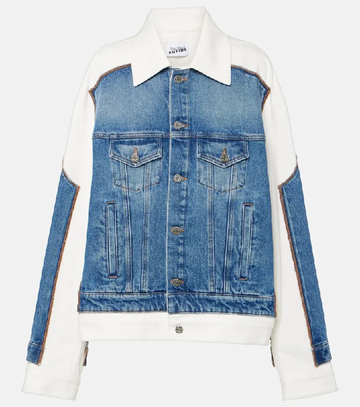 Jean Paul Gaultier Paneled denim jacket Corduroy Jacket Velvet Jacket Brocade Jacket