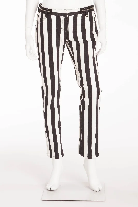 Balmain - As Seen on Fergie - Black and White Striped Pants - FR 40 Comfy Athletic Pants