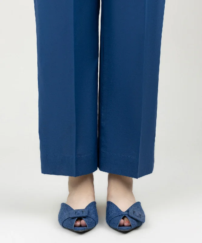 Solid Cambric Straight Pants Comfortable Denim Pants