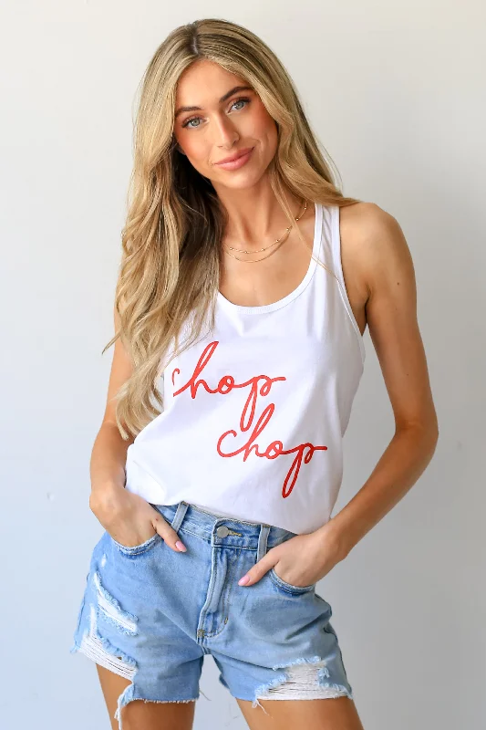 White Chop Chop Tank relaxed fit tank