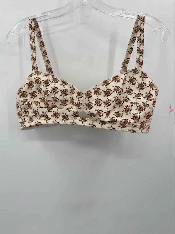 Pre-Owned Tory Burch Ivory Size 10 Printed Cropped Tank Top cotton tank top