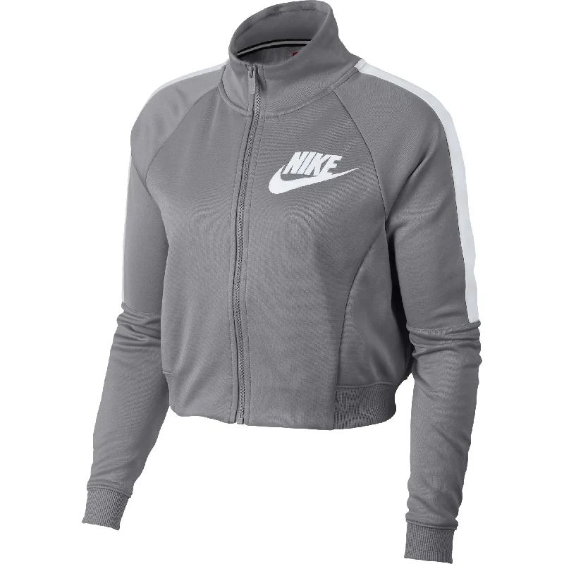 Nike Sportswear N98 Women's Jacket Atmosphere Grey/White Ribbed Jacket Pleated Jacket Ruffled Jacket
