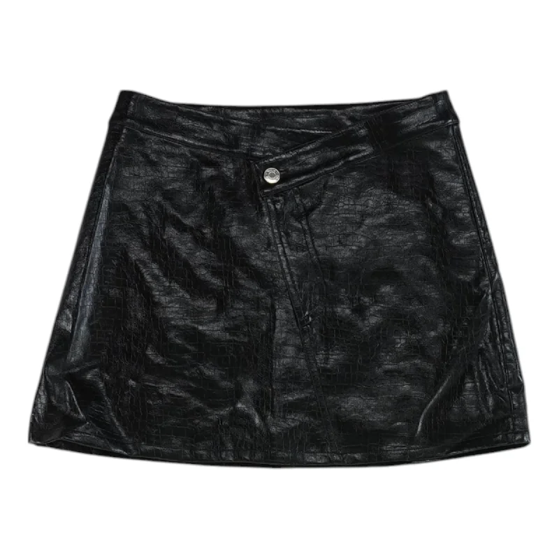 Black Solid Mini Skirt chiffon skirt airy