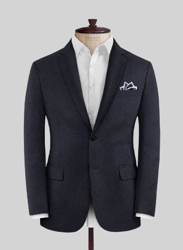 Lanificio Zegna Trofeo Ebony Blue Wool Jacket Bomber Jacket Anorak Windbreaker