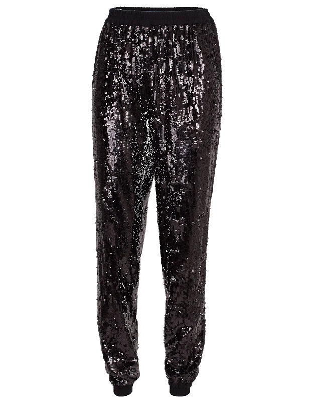 Paillette Jogger Pant Stylish Paperbag Waist Pants
