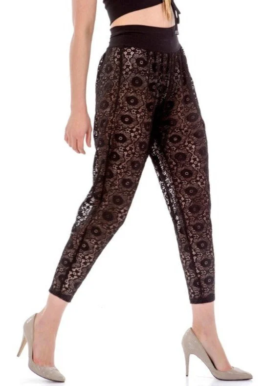 Sheer Laced Tango Pants Fashionable Jogger Pants