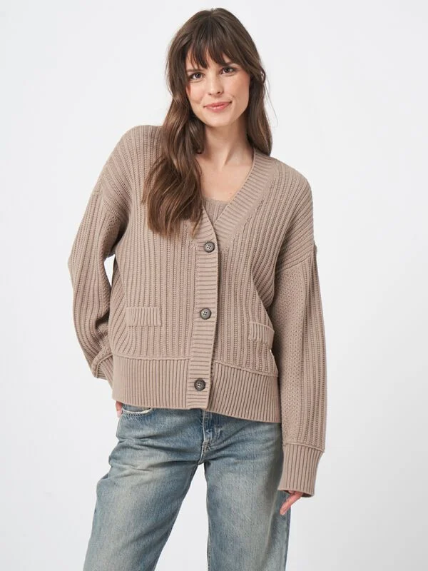 Stone Cotton Cardigan Solid Print Embellished