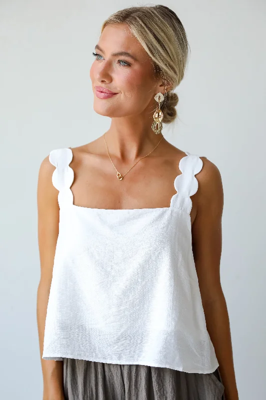 FINAL SALE  - Modern Look White Tank activewear tank top