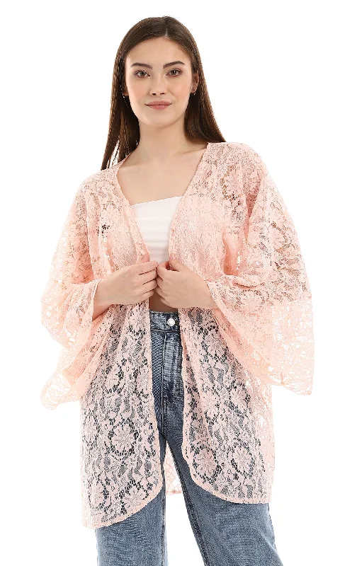 O165901 Women Cardigan Solid Color Striped Floral Print