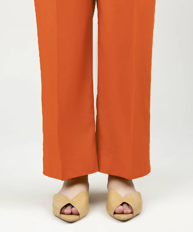 Solid Linen Straight Pants Fashionable Work Pants
