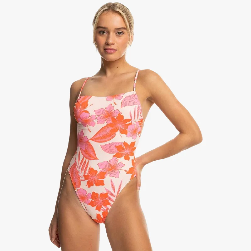 Roxy Womens Pt Beach Classics Strappy One Piece Swimsuit Pale Dogwood Hibiscus Chic Bikini Set