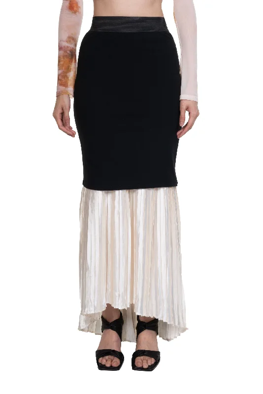 Layered Maxi Skirt leather skirt bold