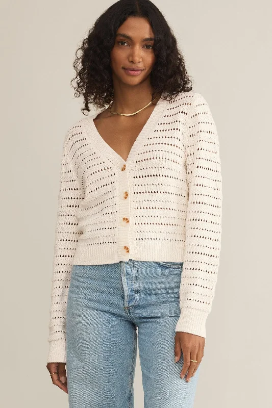 pointelle button cardigan Notch Collar Peter Pan Collar Cowl Neck
