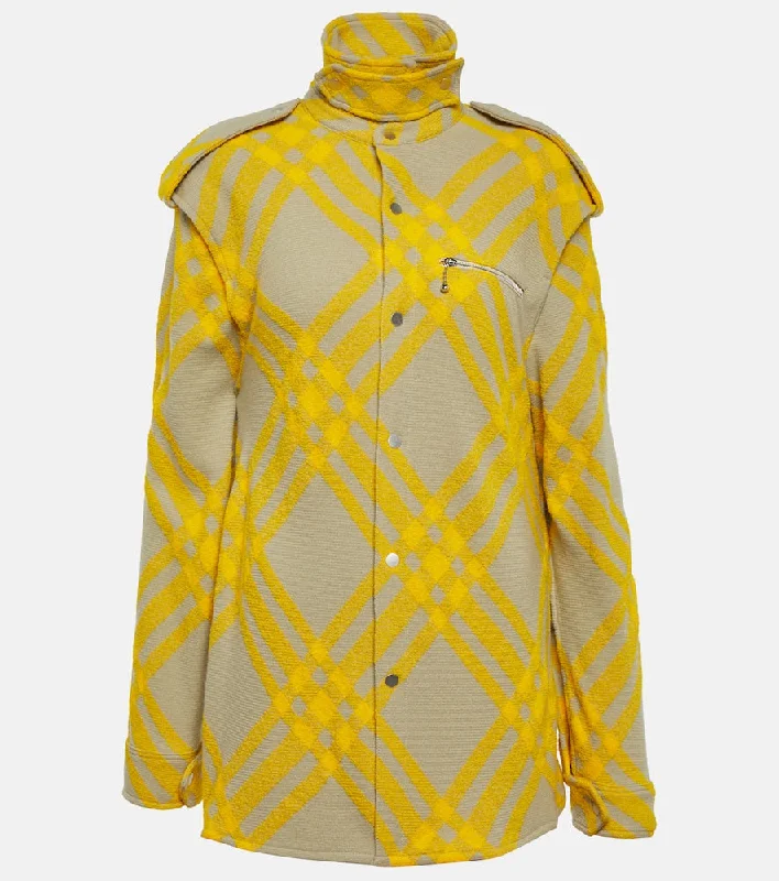 Burberry Checked wool-blend shirt jacket Rayon Jacket Velvet Jacket Corduroy Jacket