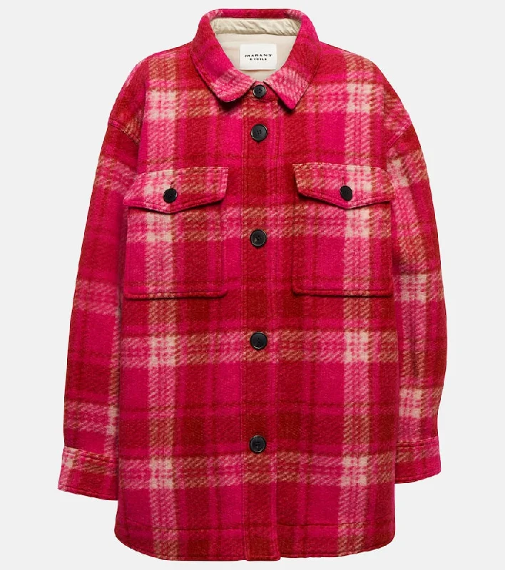 Marant Etoile Harveli plaid wool-blend jacket Fleece Jacket Down Jacket Parka